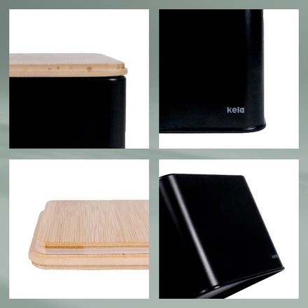 Dóza na potraviny Kela KL-17889 skladovací Kiril kovová černá 11,5x11,5x19,0cm 1,6l (4)