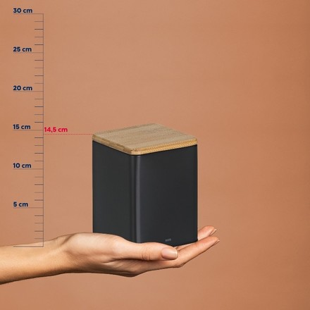 Dóza na potraviny Kela KL-17888 skladovací Kiril kovová černá 11,5x11,5x14,5cm 1,4l (3)