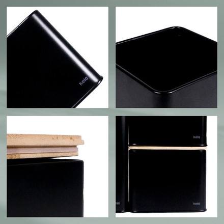 Dóza na potraviny Kela KL-17888 skladovací Kiril kovová černá 11,5x11,5x14,5cm 1,4l (5)