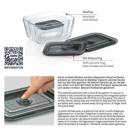 Dóza na potraviny Kela KL-12643 skladovací Aurelia sklo 14,0x10,0x6,5cm 0,4l (3)