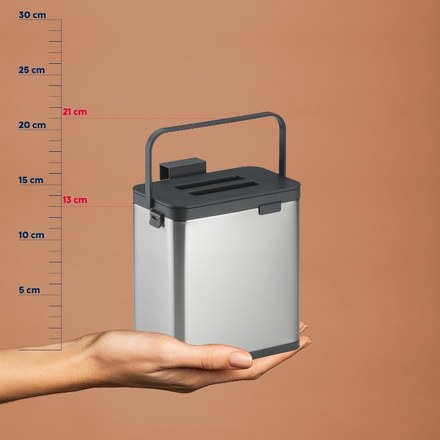 Odpadkový koš Kela KL-12129 na bio odpad Plata nerez matná stříbrná 20,5x13,0x21,0cm 2,1l (4)