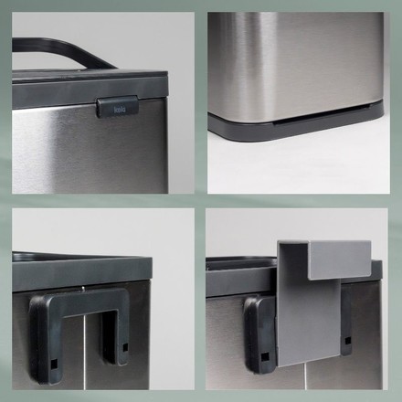 Odpadkový koš Kela KL-12129 na bio odpad Plata nerez matná stříbrná 20,5x13,0x21,0cm 2,1l (5)