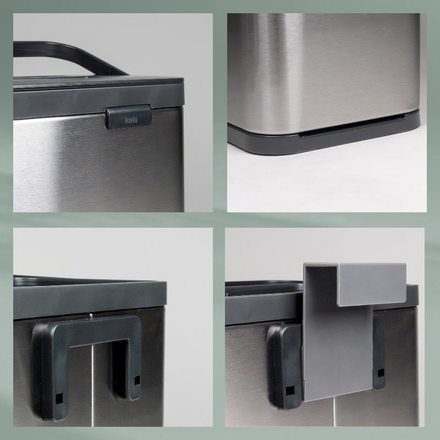 Odpadkový koš Kela KL-12129 na bio odpad Plata nerez matná stříbrná 20,5x13,0x21,0cm 2,1l (5)