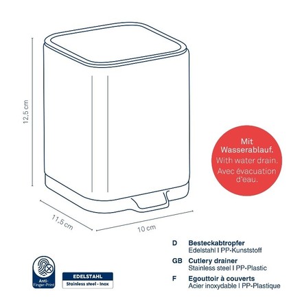 Odkapávač na příbory Kela KL-12127 Plata nerez matná stříbrná 10,0x11,5x12,5cm (2)