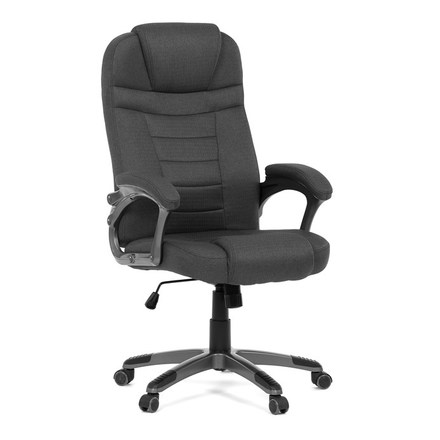 Kancelářské křeslo Autronic černá látka, šedý plastový kříž, kolečka na tvrdé podlahy (KA-C713 BK2) (12)