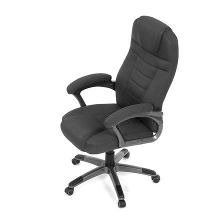 Kancelářské křeslo Autronic černá látka, šedý plastový kříž, kolečka na tvrdé podlahy (KA-C713 BK2) (15)