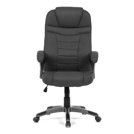 Kancelářské křeslo Autronic černá látka, šedý plastový kříž, kolečka na tvrdé podlahy (KA-C713 BK2) (1)