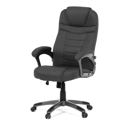 Kancelářské křeslo Autronic černá látka, šedý plastový kříž, kolečka na tvrdé podlahy (KA-C713 BK2) (2)