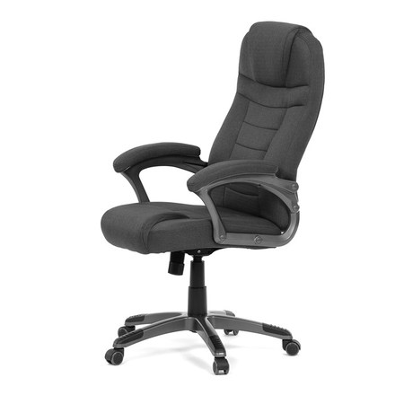 Kancelářské křeslo Autronic černá látka, šedý plastový kříž, kolečka na tvrdé podlahy (KA-C713 BK2) (3)