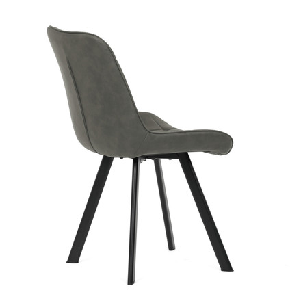 Moderní jídelní židle Autronic Židle jídelní, šedá látka v dekoru broušené kůže, nohy černý kov (HC-V3066 GREY3) (9)