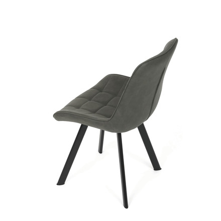 Moderní jídelní židle Autronic Židle jídelní, šedá látka v dekoru broušené kůže, nohy černý kov (HC-V3066 GREY3) (17)
