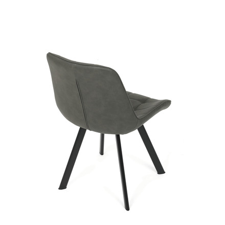 Moderní jídelní židle Autronic Židle jídelní, šedá látka v dekoru broušené kůže, nohy černý kov (HC-V3066 GREY3) (20)