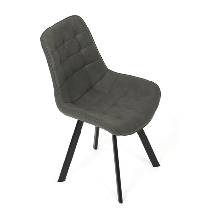Moderní jídelní židle Autronic Židle jídelní, šedá látka v dekoru broušené kůže, nohy černý kov (HC-V3066 GREY3) (23)