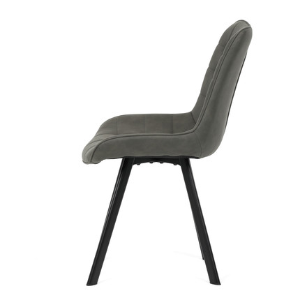Moderní jídelní židle Autronic Židle jídelní, šedá látka v dekoru broušené kůže, nohy černý kov (HC-V3066 GREY3) (4)