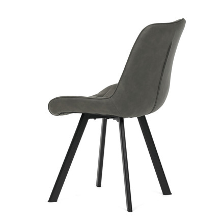 Moderní jídelní židle Autronic Židle jídelní, šedá látka v dekoru broušené kůže, nohy černý kov (HC-V3066 GREY3) (5)