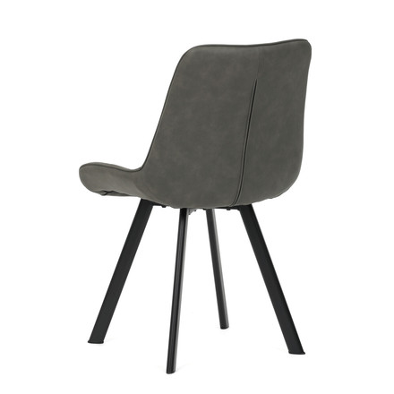 Moderní jídelní židle Autronic Židle jídelní, šedá látka v dekoru broušené kůže, nohy černý kov (HC-V3066 GREY3) (6)