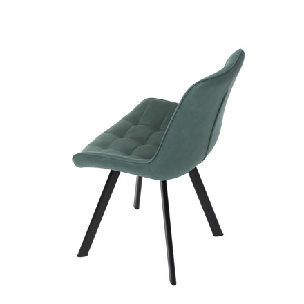 Moderní jídelní židle Autronic Židle jídelní, zelená látka v dekoru broušené kůže, nohy černý kov (HC-V3066 GRN3) (17)