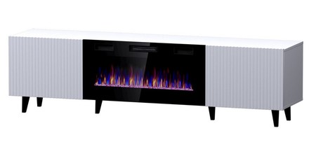 Televizní stolek Halmar PAFOS televizní stolek 180 s komínkem bílá mat/ bílá mat