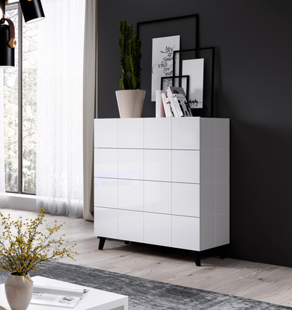 Komoda Halmar REJA KOM4S bílá połisk/bílá połisk (2 Karton) (5)