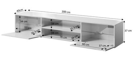 Televizní stolek Halmar SLIDE televizní stolek 200 K bílá (2)