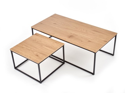 Konferenční stolek Halmar ALASKA konferenční stolky sestava dub zlatá / černá (1p=1szt) (4)