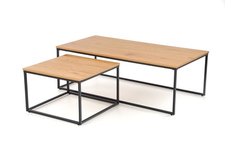 Konferenční stolek Halmar ALASKA konferenční stolky sestava dub zlatá / černá (1p=1szt)