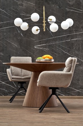 Dřevěný jídelní stůl Halmar HENDERSON stůl kulatý, ořechová (2p=1szt) (2 Karton) (5)