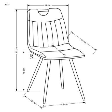 Moderní jídelní židle Halmar K521 židle černá (8)