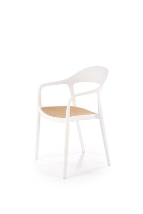 Moderní jídelní židle Halmar K530 židle bílá / přírodní (1p=4szt) (2)