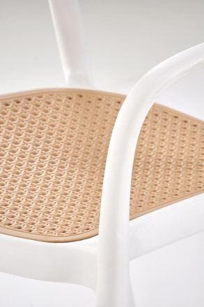 Moderní jídelní židle Halmar K530 židle bílá / přírodní (1p=4szt) (3)