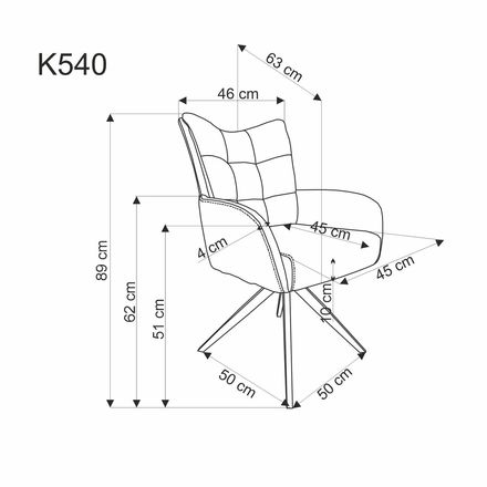 Moderní jídelní židle Halmar K540 židle šedá (1p=2szt) (7)