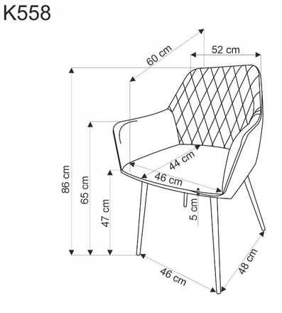 Moderní jídelní židle Halmar K558 židle černá (7)