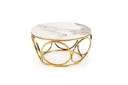 Konferenční stolek Halmar VENUS 2 konferenční stolek, bílá mramor / zlatá (2p=1szt) (2 Karton)
