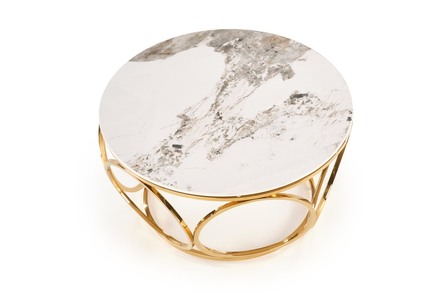 Konferenční stolek Halmar VENUS 2 konferenční stolek, bílá mramor / zlatá (2p=1szt) (2 Karton) (3)