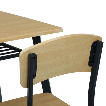 Set moderní jídelní stůl se židlemi Autronic Jídelní set (1+4), MDF dekor dub, čtyřnohá kovová podnož, černý matný lak (AUT-O2222 OAK) (14)