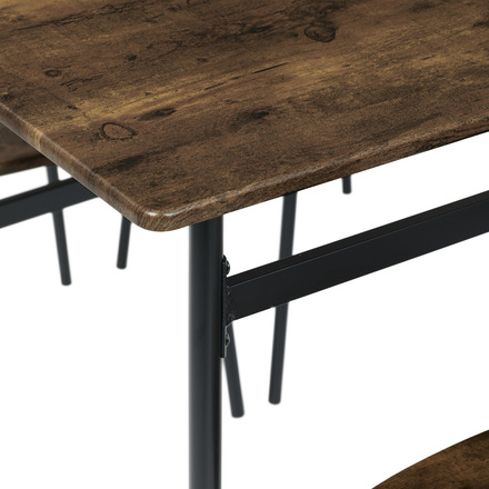 Set moderní jídelní stůl se židlemi Autronic Jídelní set (1+4), MDF dekor staré dřevo, čtyřnohá kovová podnož, černý matný lak (AUT-O2155 OLW) (13)