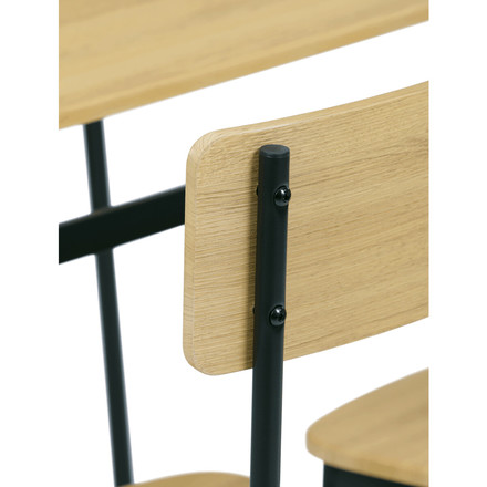 Set moderní jídelní stůl se židlemi Autronic Jídelní set (1+4), MDF dekor divoký dub, čtyřnohá kovová podnož, černý matný lak (AUT-O2155 OAK) (15)