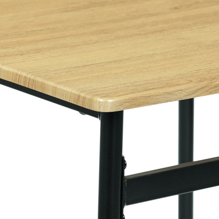 Set moderní jídelní stůl se židlemi Autronic Jídelní set (1+4), MDF dekor divoký dub, čtyřnohá kovová podnož, černý matný lak (AUT-O2155 OAK) (16)