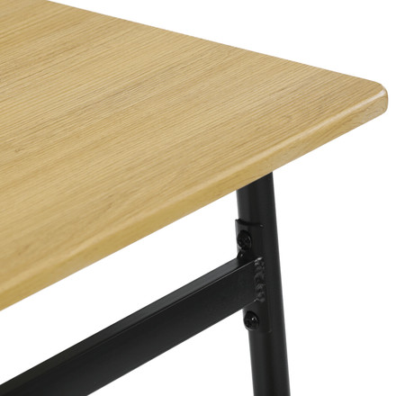 Set moderní jídelní stůl se židlemi Autronic Jídelní set (1+4), MDF dekor divoký dub, čtyřnohá kovová podnož, černý matný lak (AUT-O2155 OAK) (17)