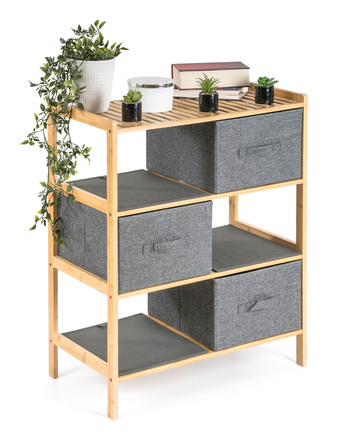 Bambusový regál G21 Bambusový regál s 6 košíky (5)