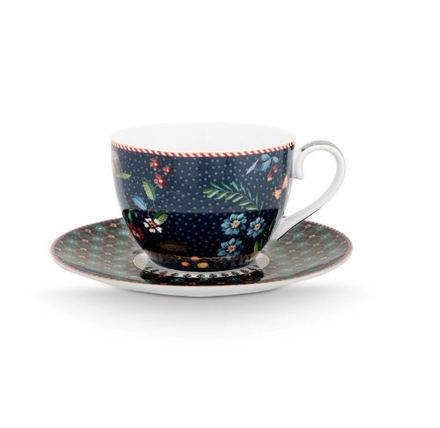 Hrnky s podšálkem Pip Studio Berry Blues 280ml - modré 2ks (1)