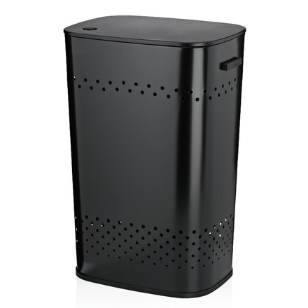 Koš na prádlo Kela KL-23964 sedací  Malaga kovový černý 39,5x29,5x57,5cm