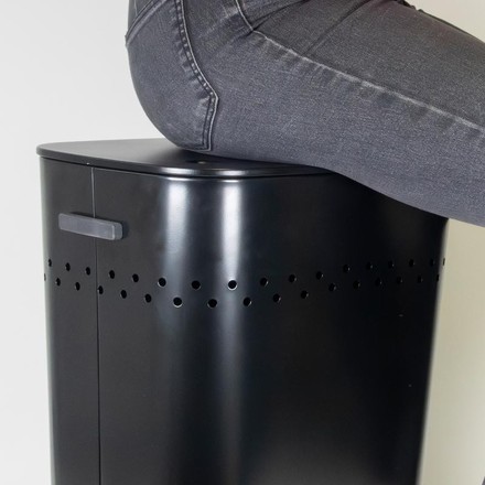 Koš na prádlo Kela KL-23964 sedací  Malaga kovový černý 39,5x29,5x57,5cm (6)