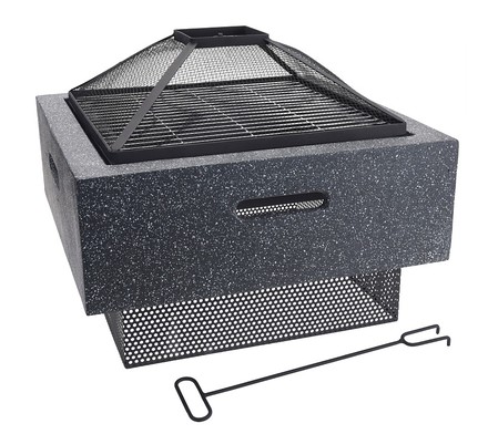 Ohniště s grilovacím roštem ProGarden KO-CM7000160 a víkem mramor/ocel