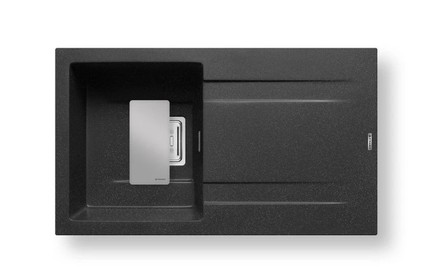 Granitový kuchyňský dřez Pyramis KARTESIO (79X50) 1B 1D BLACK (070134111)