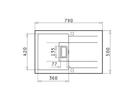 Granitový kuchyňský dřez Pyramis KARTESIO (79X50) 1B 1D BLACK (070134111) (1)