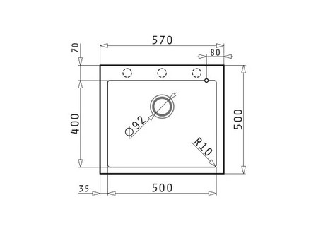 Granitový kuchyňský dřez Pyramis ISTROS (57X50) 1B IRON GREY (070044811) (1)