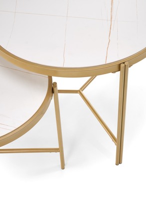 Konferenční stolky Halmar FATIMA sestava, bílá mramor / zlatá (1p=1szt) (6)