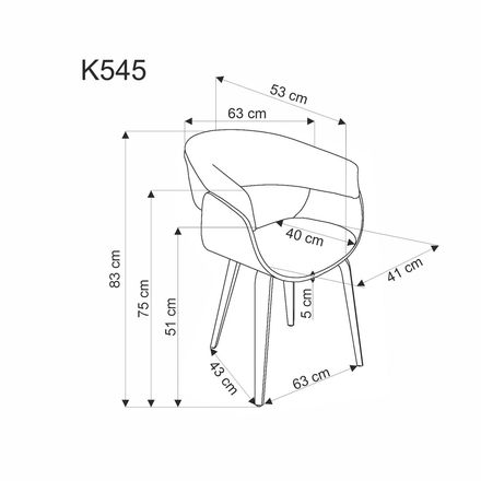 Moderní jídelní židle Halmar K545 židle šedá / ořechová (1p=1szt) (7)