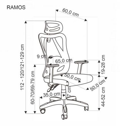 Kancelářské křeslo Halmar RAMOS černá (5)